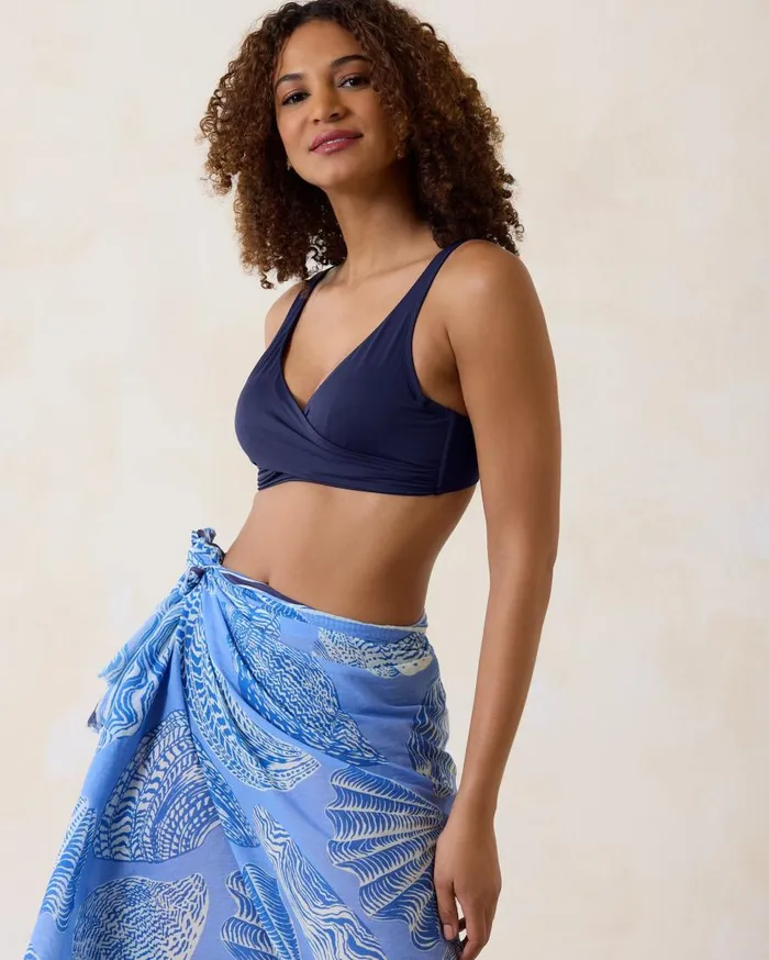 Tommy Bahama Bikini Tops Pearl Underwire WrapFront Bikini Top Mare Navy 8211 Women Tommy Bahama Bikini Tops Pearl Underwire WrapFront Bikini Top Mare Navy 8211 Women