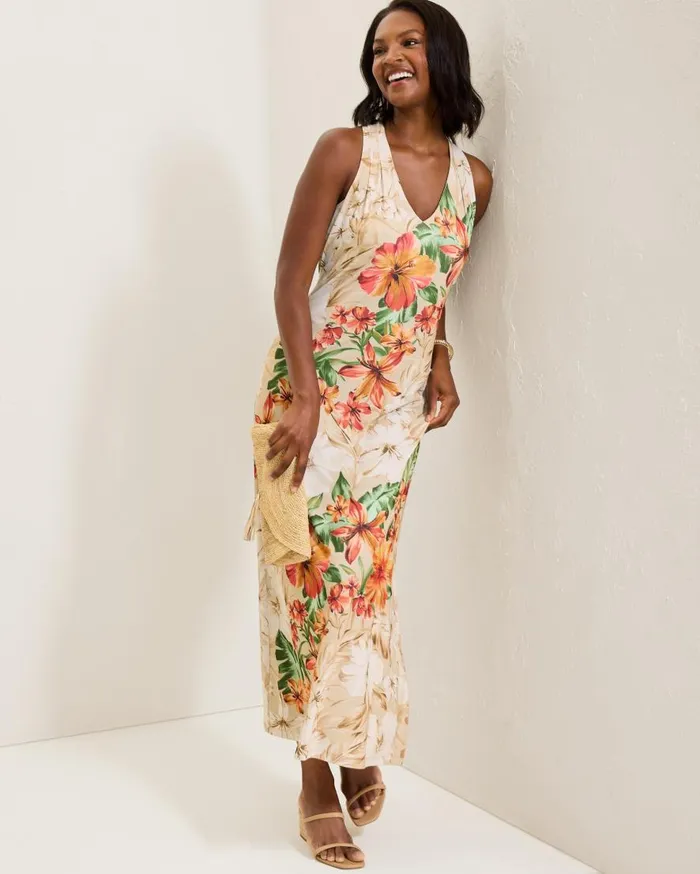 Tommy Bahama Dresses Sandy Solar Bloom Maxi Dress Travertine 8211 Women