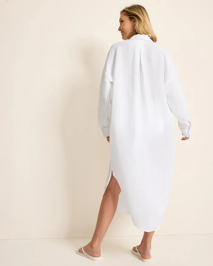 Tommy Bahama Dresses St Lucia LinenBlend Coverup Shirt Dress White 8211 Women Tommy Bahama Dresses St Lucia LinenBlend Coverup Shirt Dress White 8211 Women
