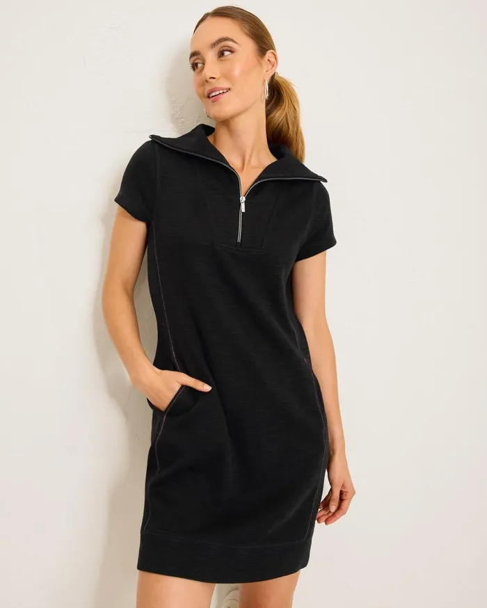 Tommy Bahama Dresses Tobago Bay HalfZip Collared Dress Black 8211 Women Tommy Bahama Dresses Tobago Bay HalfZip Collared Dress Black 8211 Women