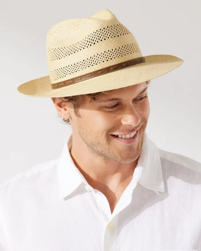 Tommy Bahama Hats and Caps Ezra Vented Panama Hat Unbleached 8211 Men
