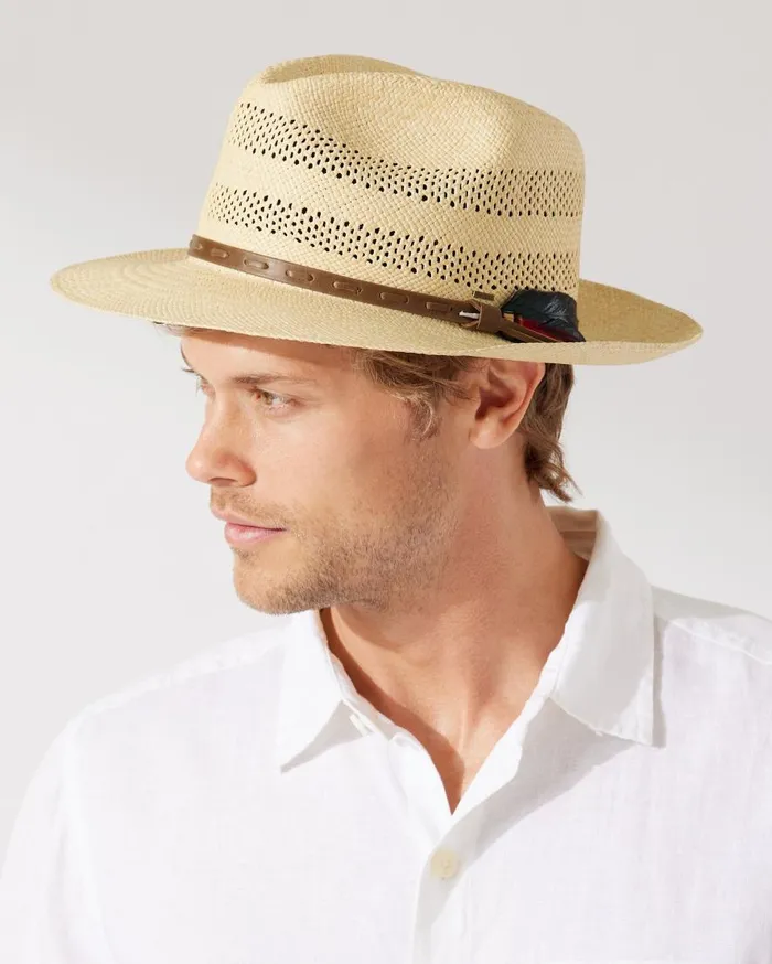 Tommy Bahama Hats and Caps Ezra Vented Panama Hat Unbleached 8211 Men