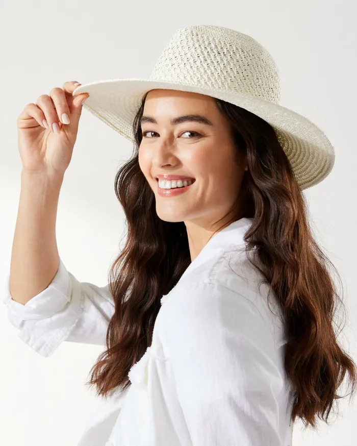 Tommy Bahama Hats and Caps Luxe Vented Packable Hat Bleach 8211 Women