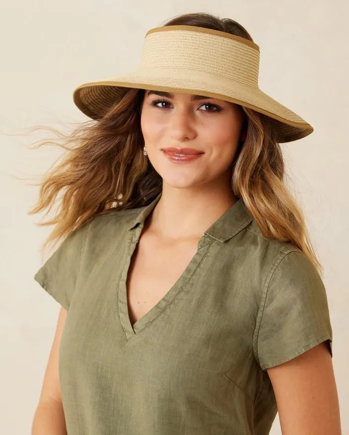 Tommy Bahama Hats and Caps Packable UltraBraid Visor Floral 8211 Women