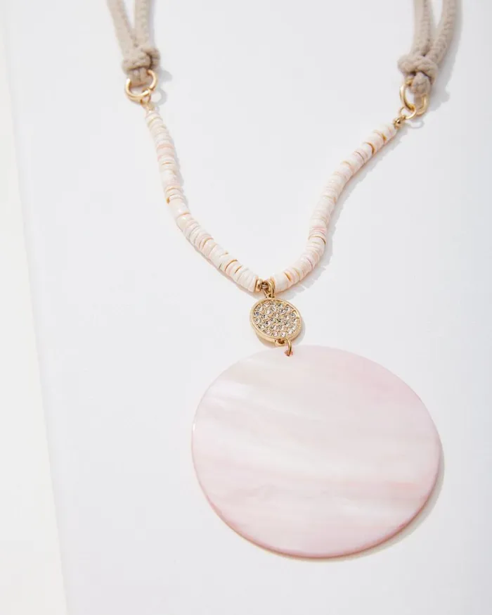 Tommy Bahama Jewelry Sanibel Island Large MotherofPearl Pendant Necklace Pink 8211 Women