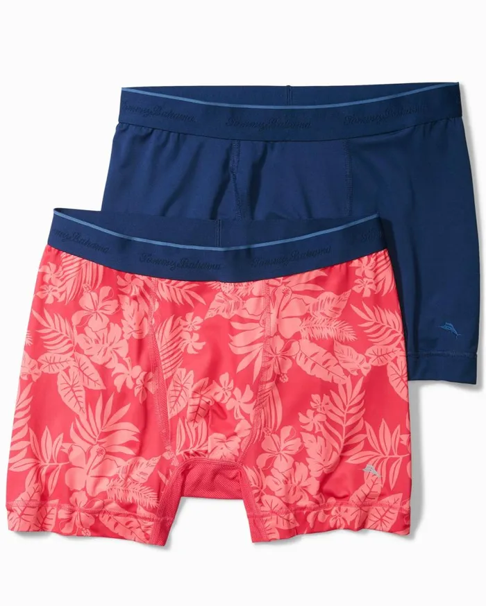 Tommy Bahama Loungewear and Pajamas Aloha Print Tech Boxer Briefs 8211 2Pack Clarete 8211 Men