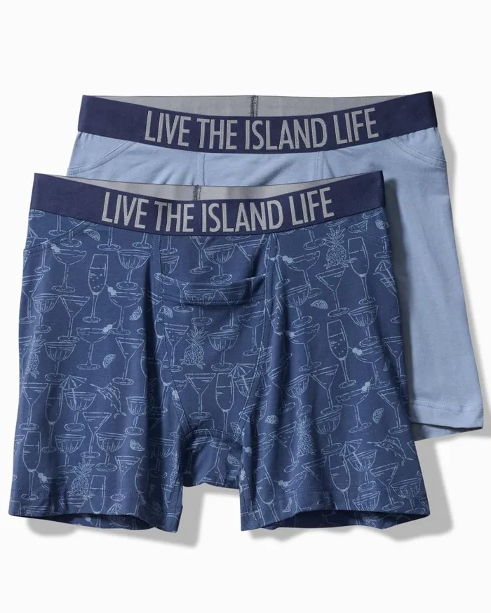 Tommy Bahama Loungewear and Pajamas CottonModal Boxer Briefs 8211 2Pack Dark Denim 8211 Men Tommy Bahama Loungewear and Pajamas CottonModal Boxer Briefs 8211 2Pack Dark Denim 8211 Men