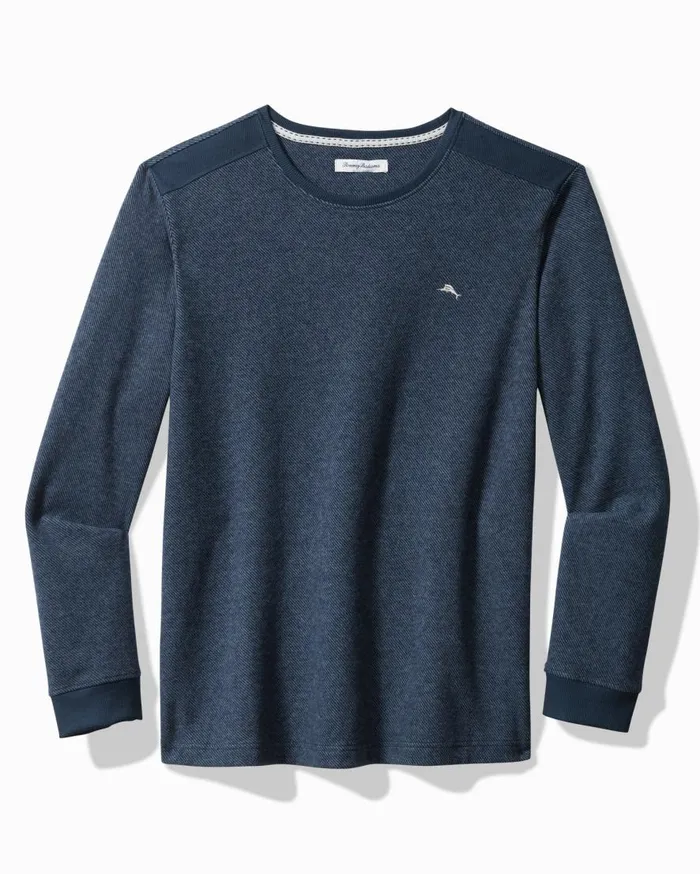 Tommy Bahama Loungewear and Pajamas Textured Twill Stripe Crew LongSleeve Top Dark Moonlight 8211 Men Tommy Bahama Loungewear and Pajamas Textured Twill Stripe Crew LongSleeve Top Dark Moonlight 8211 Men
