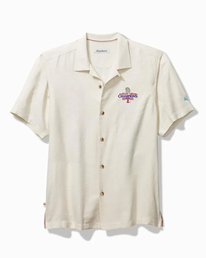 Tommy Bahama Shirts 2023 MLB World Series Silk Camp Shirt Texasrangers 8211 Men Tommy Bahama Shirts 2023 MLB World Series Silk Camp Shirt Texasrangers 8211 Men