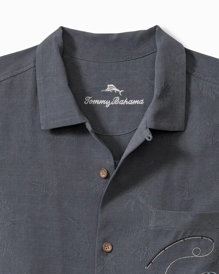 Tommy Bahama Shirts Afishianado Silk Camp Shirt Dark Sterling 8211 Men Tommy Bahama Shirts Afishianado Silk Camp Shirt Dark Sterling 8211 Men