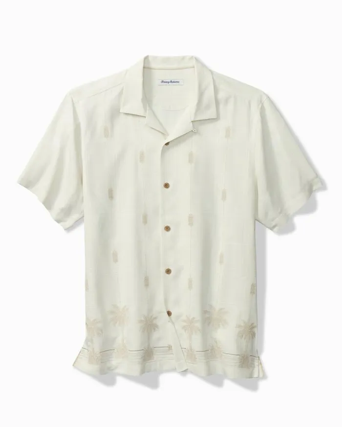 Tommy Bahama Shirts Pina Palms Embroidered Silk Camp Shirt Continental 8211 Men