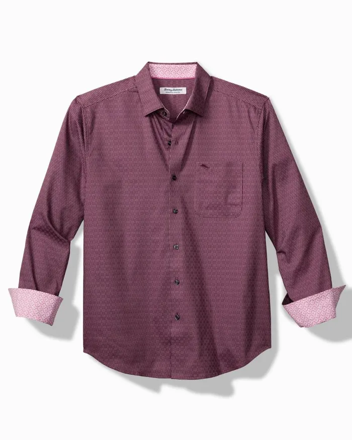 Tommy Bahama Shirts Sarasota Stretch Ventura Isles IslandZone Stripe Shirt Grape Wine 8211 Men