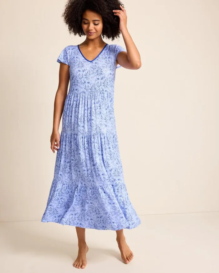 Tommy Bahama Sleepwear Jersey ShortSleeve Maxi Sleep Dress Periwinkle 8211 Women Tommy Bahama Sleepwear Jersey ShortSleeve Maxi Sleep Dress Periwinkle 8211 Women