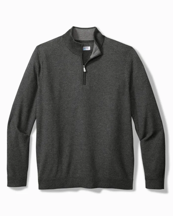Tommy Bahama Sweaters Coolside Legend HalfZip IslandZone Sweater Grey Mist 8211 Men
