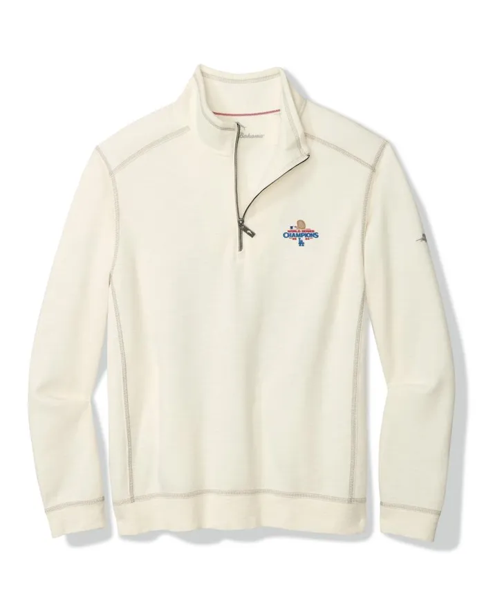 Tommy Bahama Sweatshirts 2024 MLBWorld Series Tobago Bay HalfZip Sweatshirt Losangelesdodgers 8211 Men Tommy Bahama Sweatshirts 2024 MLBWorld Series Tobago Bay HalfZip Sweatshirt Losangelesdodgers 8211 Men