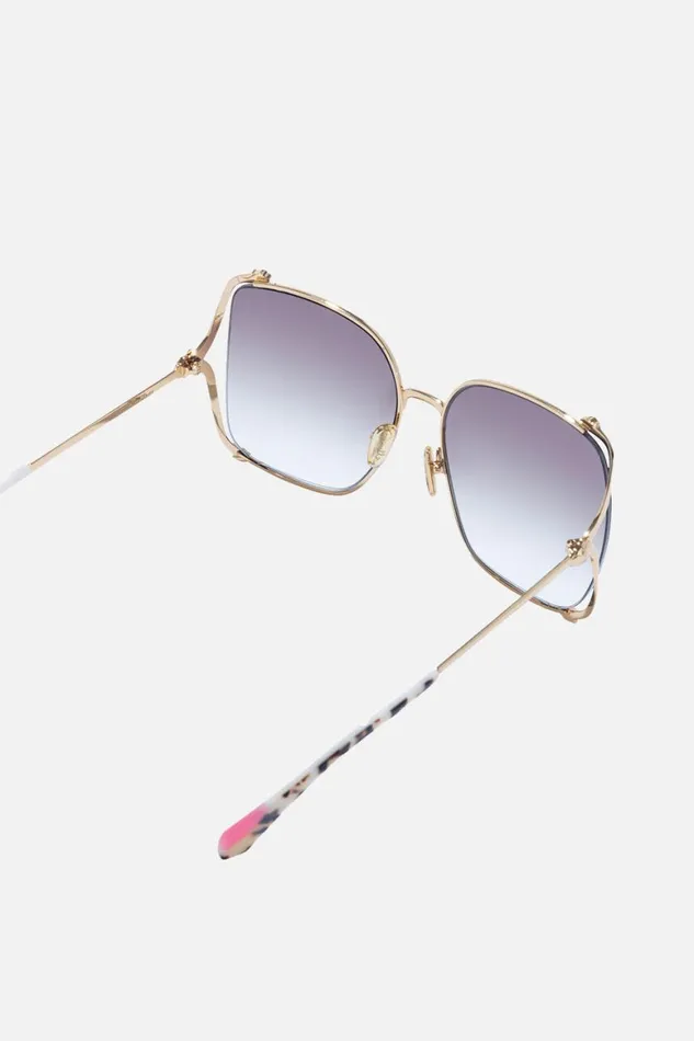 TOO GLAM TO GIVE A DAMN SUNGLASSES GOLD NUDE Gold Nude WomensMens Camilla Sunglasses