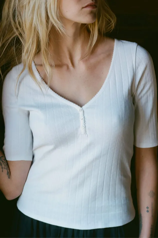 Tops and Blouses Christy Dawn Women The Wren Tee Ivory