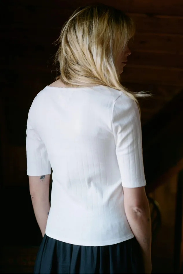 Tops and Blouses Christy Dawn Women The Wren Tee Ivory Tops and Blouses Christy Dawn Women The Wren Tee Ivory