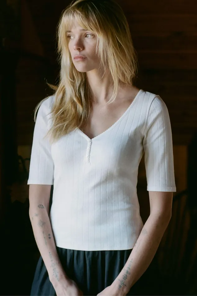Tops and Blouses Christy Dawn Women The Wren Tee Ivory Tops and Blouses Christy Dawn Women The Wren Tee Ivory