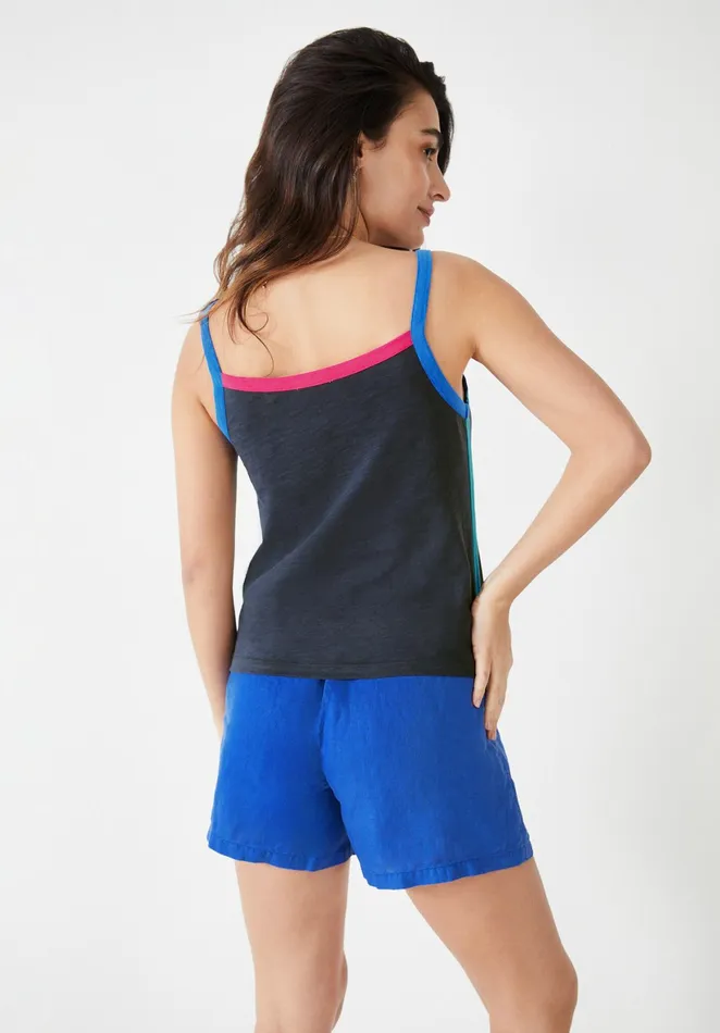 Tops and TShirts Women Hush Astrid Vest Top Washed Blackmulti