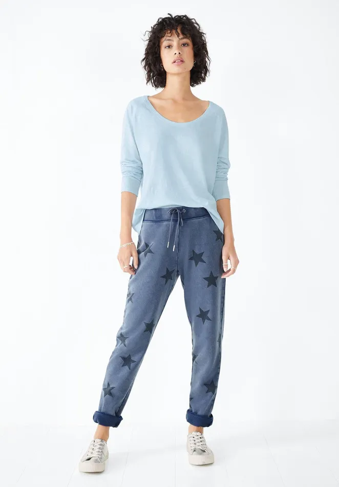 Tops and TShirts Women Hush Cotton Slub Avalon TShirt Soft Blue
