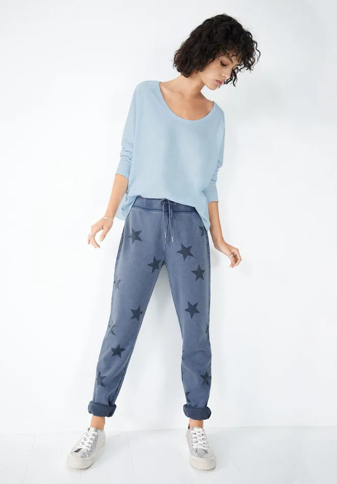 Tops and TShirts Women Hush Cotton Slub Avalon TShirt Soft Blue