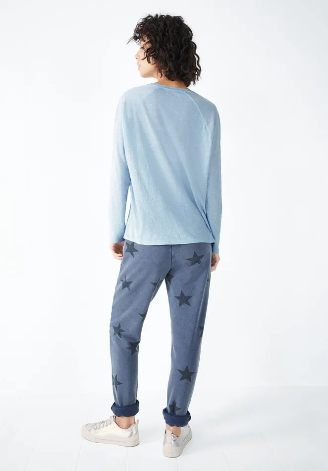 Tops and TShirts Women Hush Cotton Slub Avalon TShirt Soft Blue