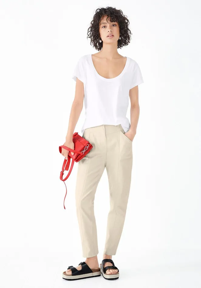 Tops and TShirts Women Hush Cotton Slub Scoop Tee White