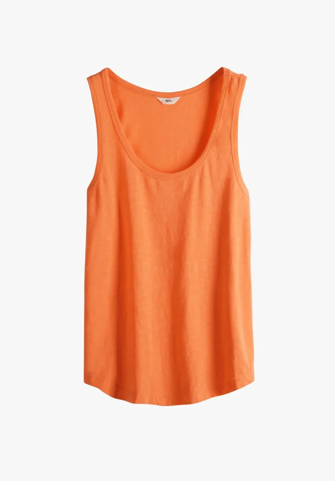 Tops and TShirts Women Hush Cotton Slub Tank Top Orange Sorbet
