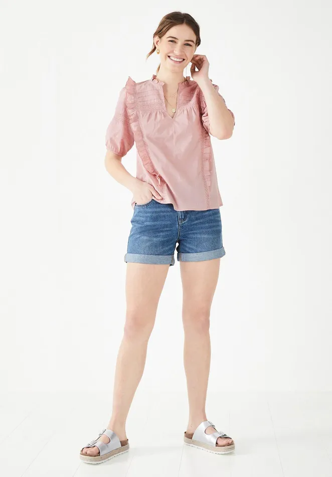 Tops and TShirts Women Hush Hailey Frilled Top Woodrose Purple