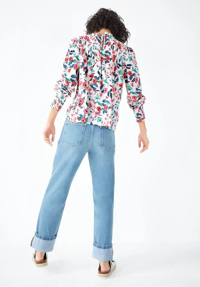 Tops and TShirts Women Hush Nerina Shirred Top Tropical Floral