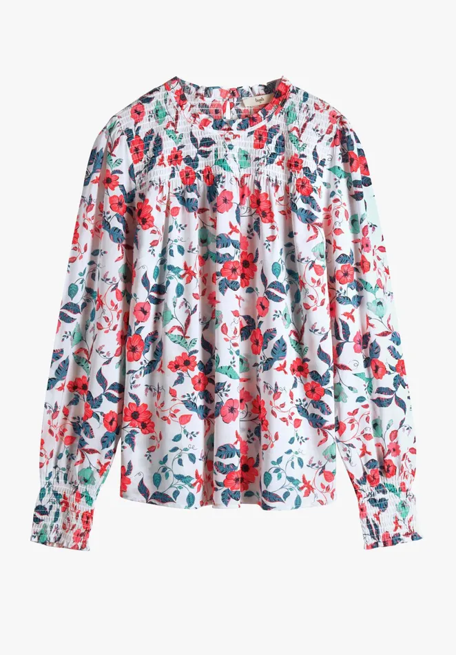Tops and TShirts Women Hush Nerina Shirred Top Tropical Floral