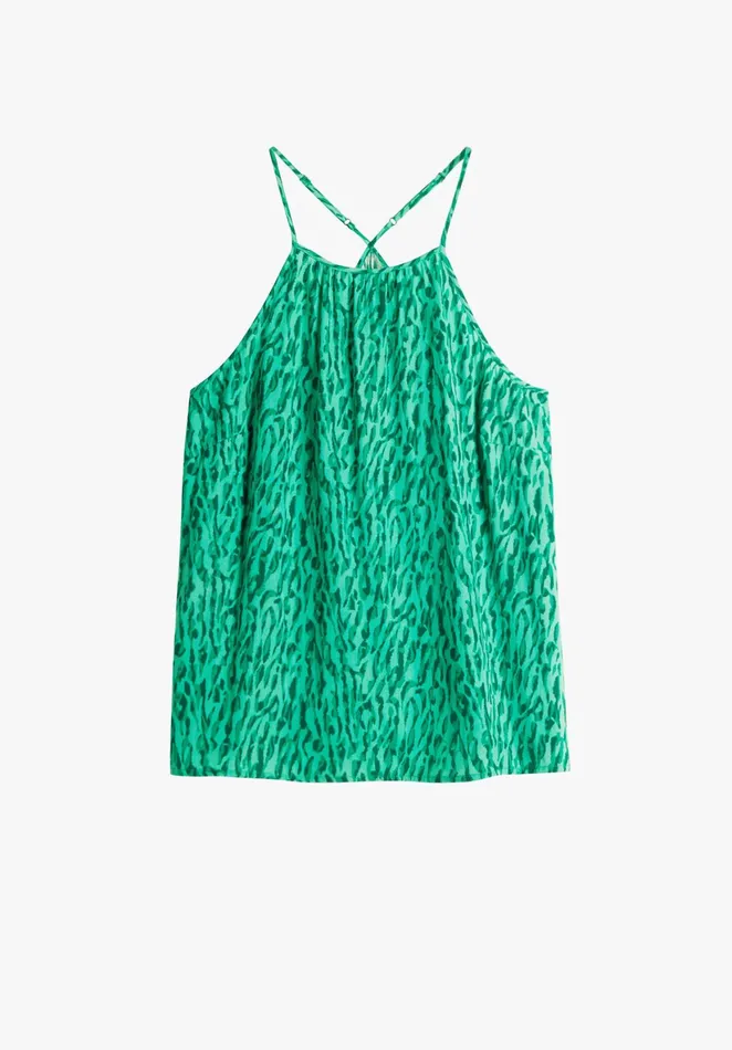 Tops and TShirts Women Hush Pomelo Halterneck Cami Abstract Animal Green