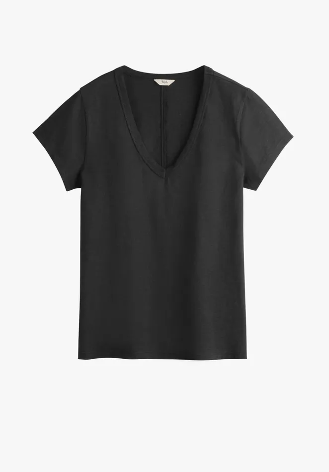 Tops and TShirts Women Hush Slim Fit VNeck TShirt Black