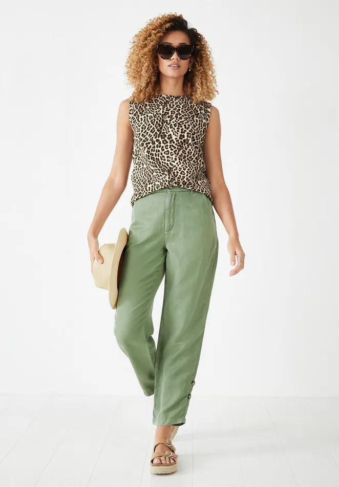 Tops and TShirts Women Hush Tayla Printed Vest Leopard Natural