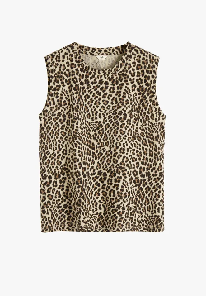 Tops and TShirts Women Hush Tayla Printed Vest Leopard Natural