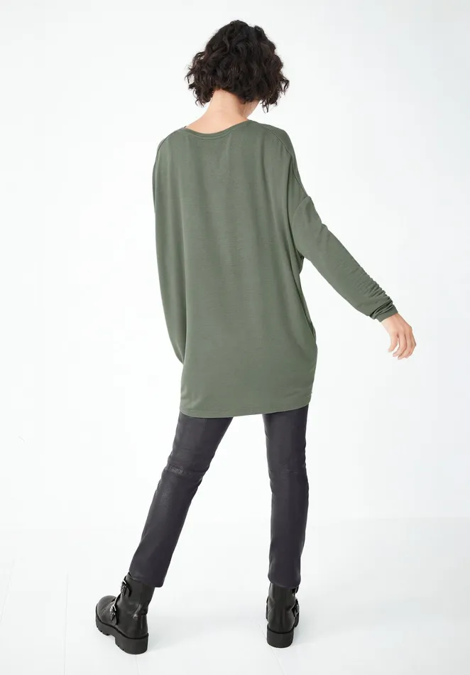 Tops and TShirts Women Hush V Neck Jersey Top Khaki
