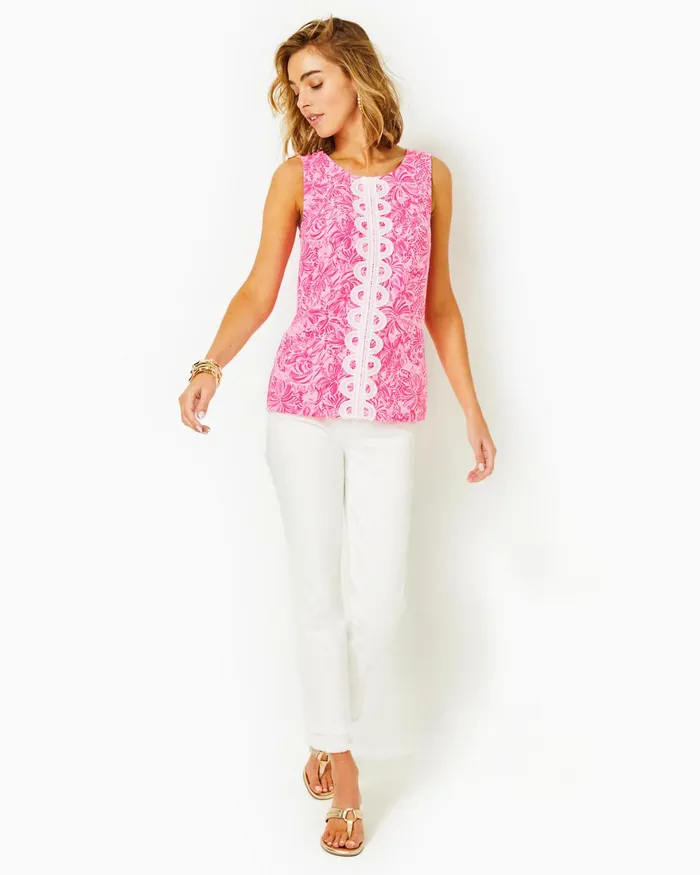 Tops Women Lilly Pulitzer Fola Sleeveless Top Pink Blossom Foxy Llama Tops Women Lilly Pulitzer Fola Sleeveless Top Pink Blossom Foxy Llama