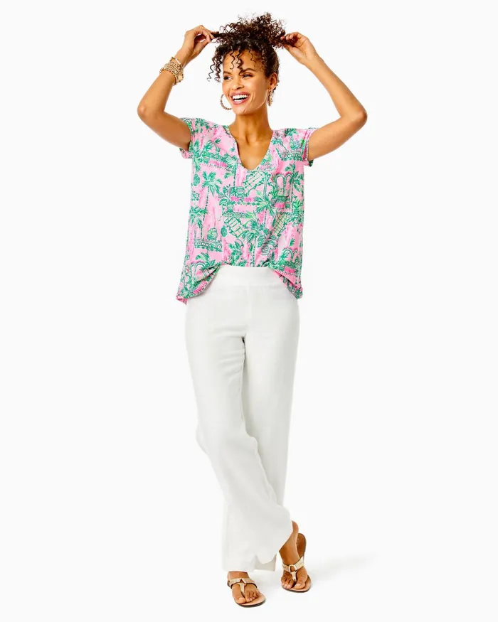 Tops Women Lilly Pulitzer Geanie Button Down Top Frenchie Blue Tops Women Lilly Pulitzer Geanie Button Down Top Frenchie Blue