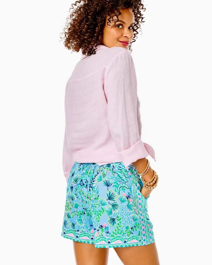 Tops Women Lilly Pulitzer Geanie Button Down Top Frenchie Blue Tops Women Lilly Pulitzer Geanie Button Down Top Frenchie Blue
