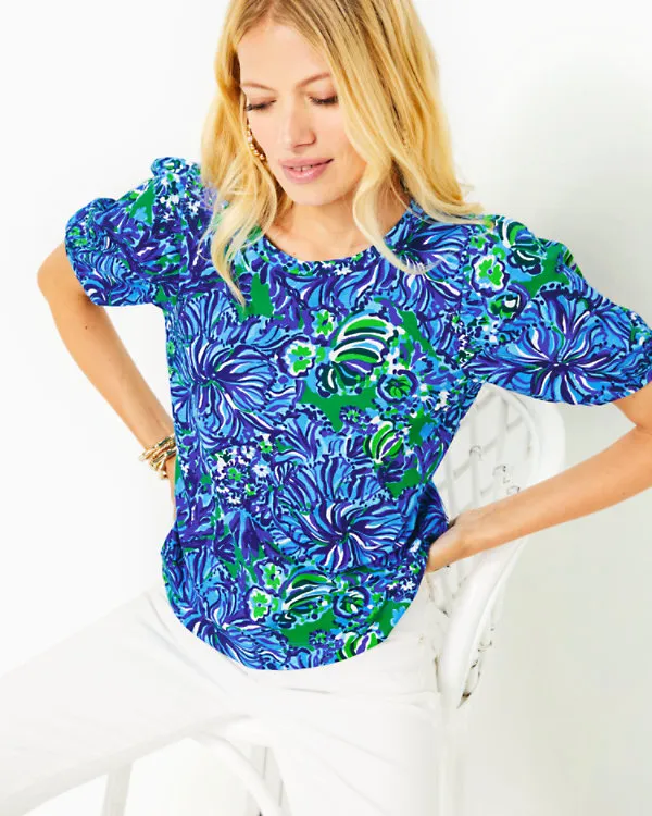 Tops Women Lilly Pulitzer Rhett Top Abaco Blue In Turtle Awe Tops Women Lilly Pulitzer Rhett Top Abaco Blue In Turtle Awe