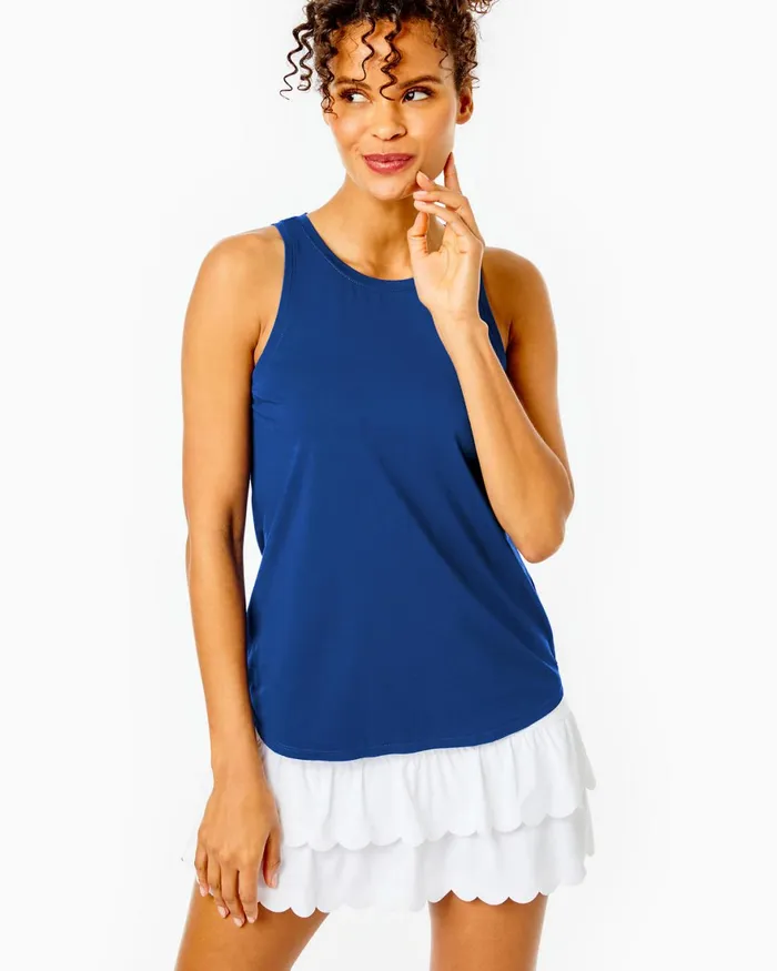 Tops Women Lilly Pulitzer UPF 50 Luxletic Westley Tank Top Oyster Bay Navy Tops Women Lilly Pulitzer UPF 50 Luxletic Westley Tank Top Oyster Bay Navy