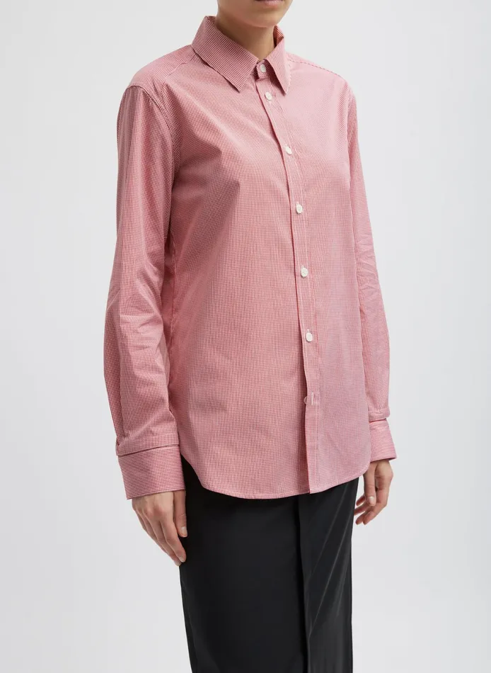 Tops Women Tibi Mini Check Shirting Detached Slim Shirt