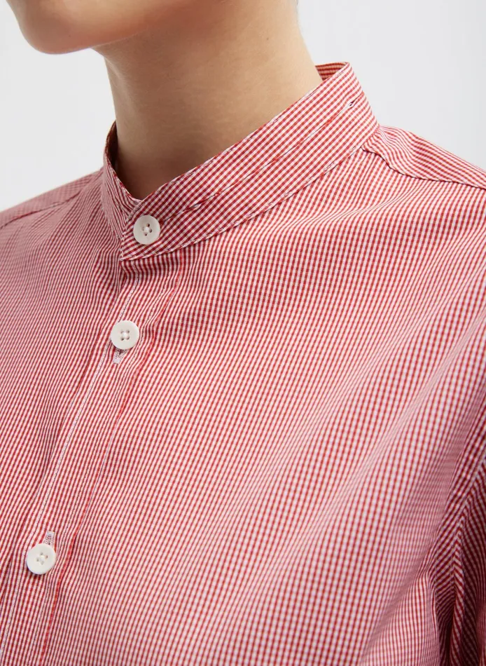Tops Women Tibi Mini Check Shirting Detached Slim Shirt