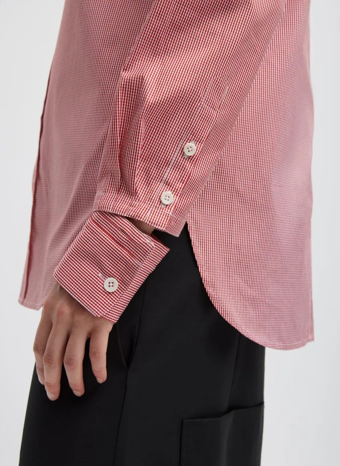 Tops Women Tibi Mini Check Shirting Detached Slim Shirt