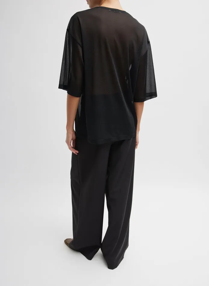 Tops Women Tibi Sheer Gauze Easy TShirt