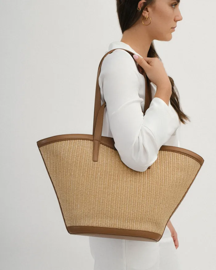 TOTES Papi tote bag caramel raffia 8211 jomercer Women TOTES Papi tote bag caramel raffia 8211 jomercer Women