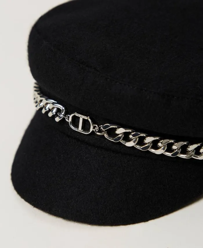 Twinset Accessories Wool Cloth Beret Black 8211 Girl