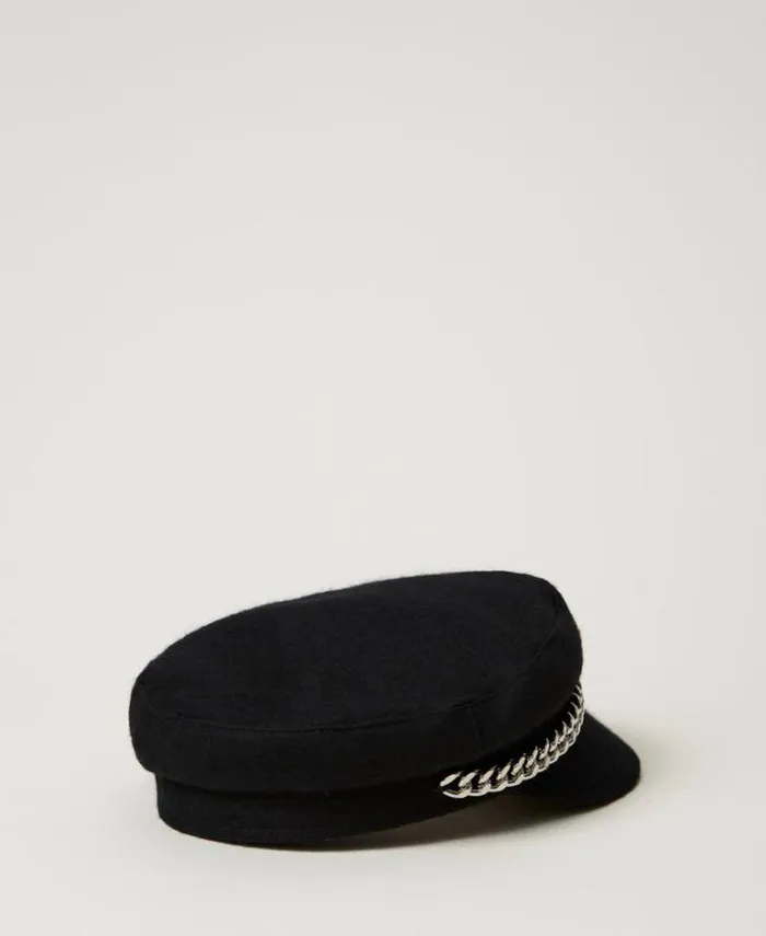 Twinset Accessories Wool Cloth Beret Black 8211 Girl