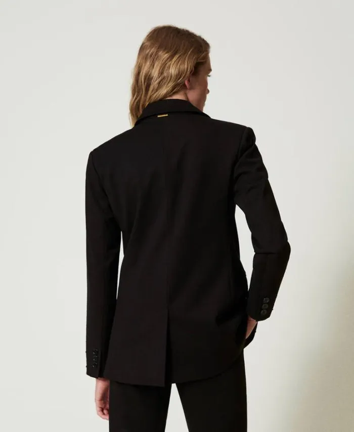Twinset Blazers Blazer With Fadeout Rhinestones Black 8211 Clothing